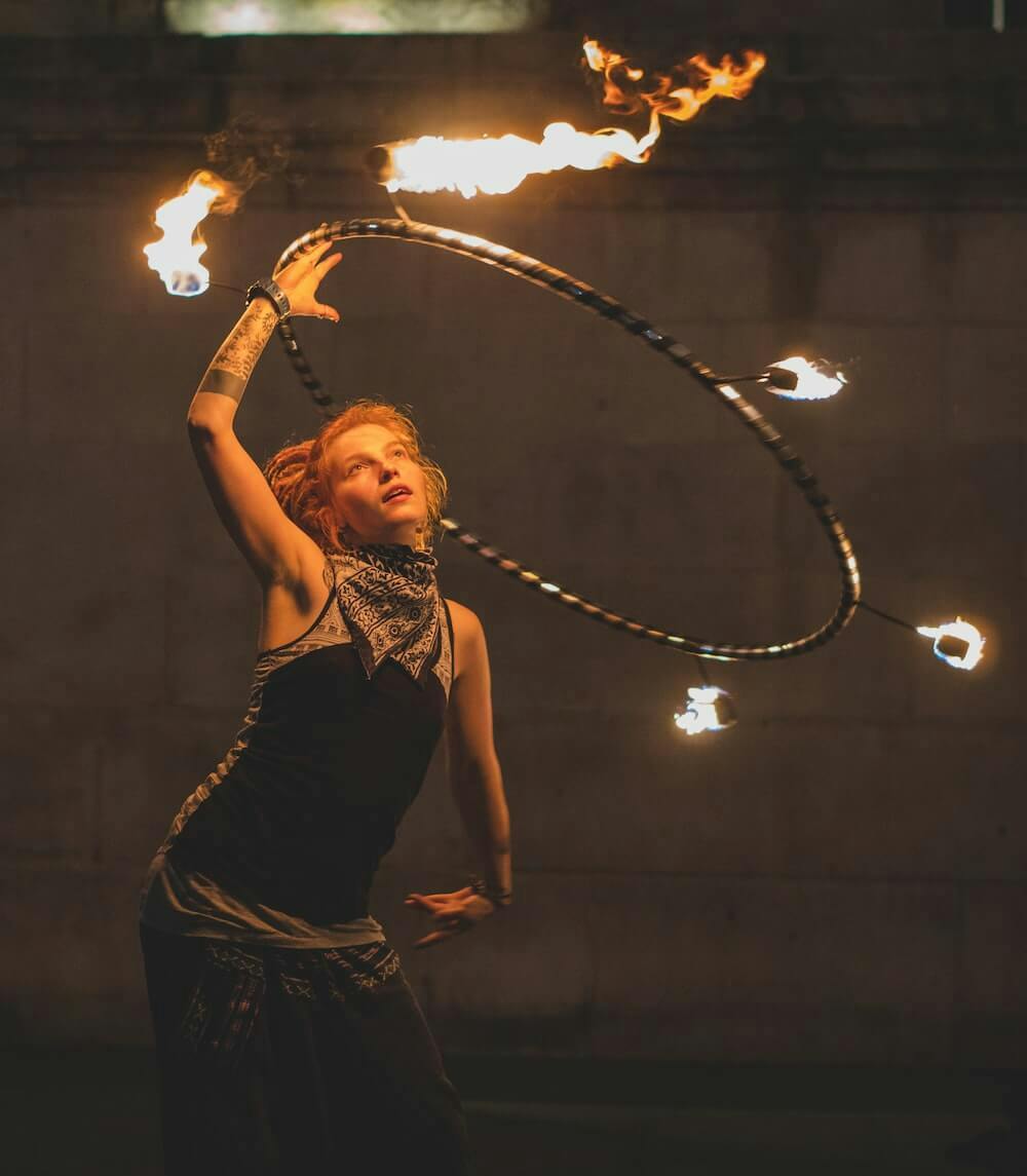 actor performance with fire